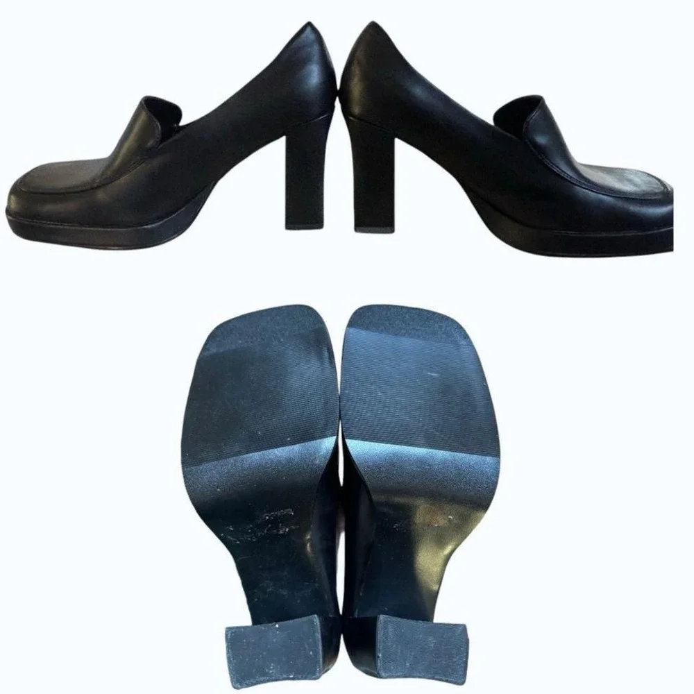 Vintage Y2K Splash‎ Chunky Black Platform Loafers sz. 6 like new🖤